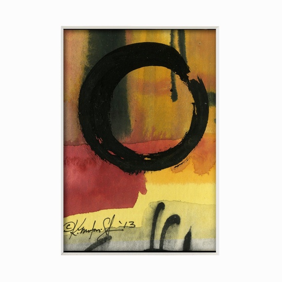12 Enso paintings, Zen Circle abstract Original  - Enso Collection 14 - Picture 15 of 16